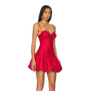 For Love & Lemons Annika Mini Dress in Red